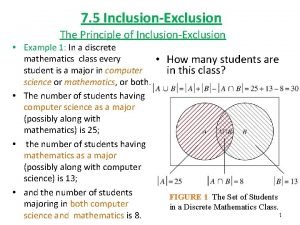 7 5 InclusionExclusion The Principle of InclusionExclusion Example