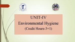 UNITIV Environmental Hygiene Credit Hours31 Animal houses and