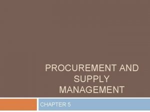 Procurement material management