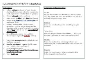 SOAS Roadmaps Template in English please Instructions 1