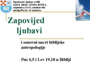 Spolnost i ljubav u HB Iz 2014 ISVU