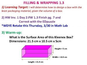 Surface area (with a wrapping task)