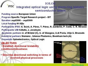 IOLOS Integrated optical logic using microring bistable semiconductor