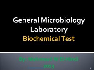 General Microbiology Laboratory Biochemical Test By Mahmoud W