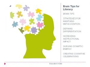 Brain Tips for Literacy BRAIN TIPS STRATEGIES FOR