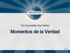 Successful club series toastmasters