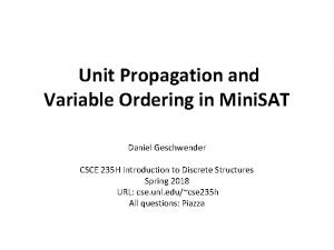 Unit propagation example