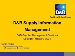 D&b supplier evaluation risk rating