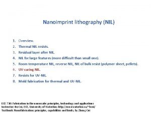 Nanoimprint lithography NIL 1 2 3 4 5