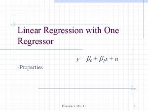 Linear regression with one regressor