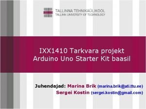 IXX 1410 Tarkvara projekt Click to edit Master