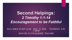 Paul to timothy encouragement