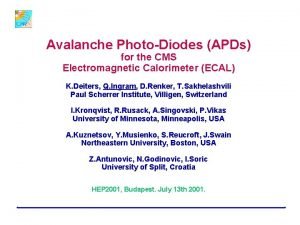 Avalanche PhotoDiodes APDs for the CMS Electromagnetic Calorimeter