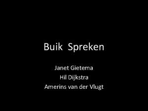 Buik Spreken Janet Gietema Hil Dijkstra Amerins van