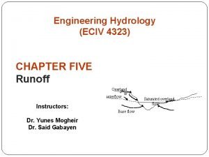 Engineering Hydrology ECIV 4323 CHAPTER FIVE Runoff Overland