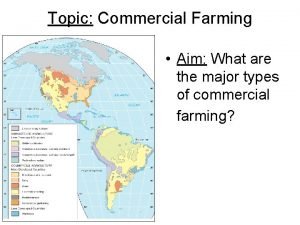 What is the main aim of commercial farming