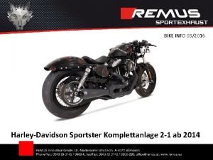 BIKE INFO 032016 HarleyDavidson Sportster Komplettanlage 2 1