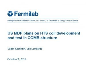 US MDP plans on HTS coil development and