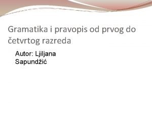 Gramatika i pravopis od prvog do etvrtog razreda