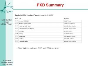 PXD Summary HansGnther Moser MPI fr Physik Other