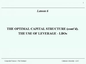 Trade off theory of capital structure