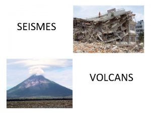 SEISMES VOLCANS La Terre est une plante active