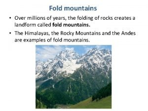Fold mountain formation