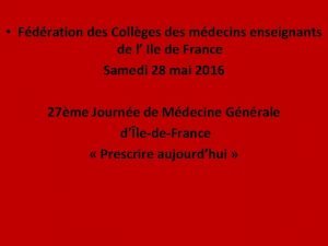 Fdration des Collges des mdecins enseignants de l