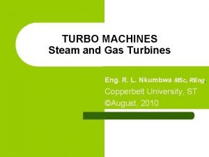 TURBO MACHINES Steam and Gas Turbines Eng R