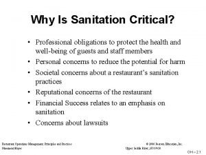 Why is sanitation important