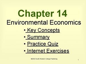 Chapter 14 Environmental Economics Key Concepts Summary Practice