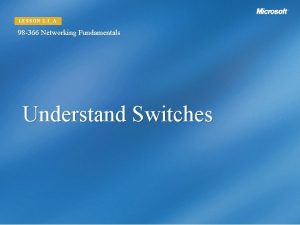 LESSON 2 1A 98 366 Networking Fundamentals Understand