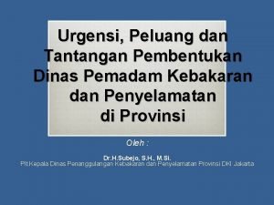 Urgensi Peluang dan Tantangan Pembentukan Dinas Pemadam Kebakaran