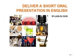 Short oral presentation example