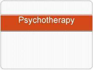 Types of psychotherapy