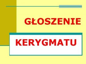 Głoszenie kerygmatu