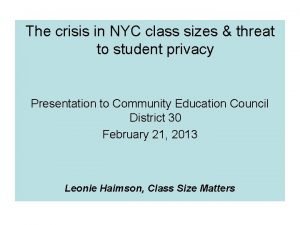 The crisis in NYC class sizes threat to