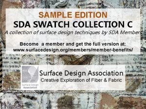 SAMPLE EDITION SDA SWATCH COLLECTION C A collection