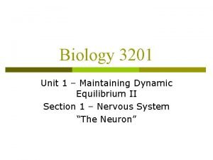 Biology 3201 Unit 1 Maintaining Dynamic Equilibrium II