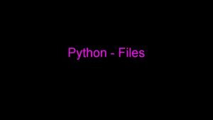 Python file processing