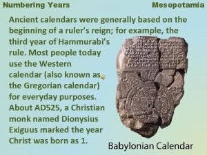 Ancient mesopotamia calendar
