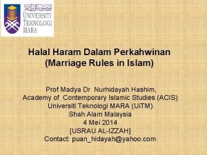 Halal Haram Dalam Perkahwinan Marriage Rules in Islam