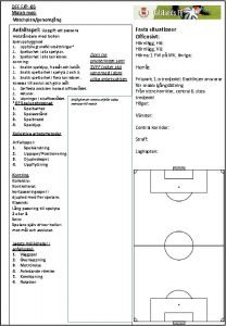 DFF FP 05 Match mot Matchplangenomgng Anfallsspel Uppgift