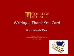 Financial aid card