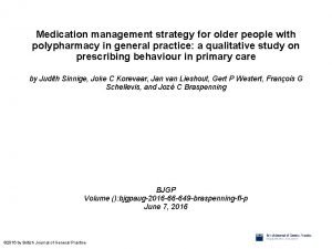 Medication management strategy for older people with polypharmacy