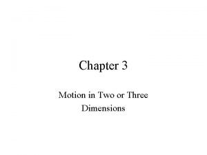 Chapter 3 Motion in Two or Three Dimensions