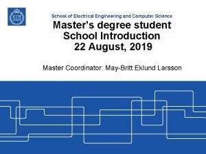 School of Electrical Engineering and Computer Science Masters