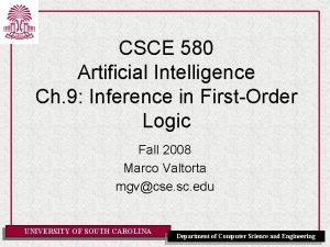 CSCE 580 Artificial Intelligence Ch 9 Inference in