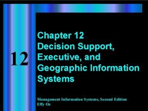 Chapter 12 Decision Support Executive and Geographic Information