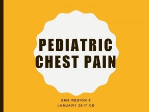 Chest pain in pediatrics